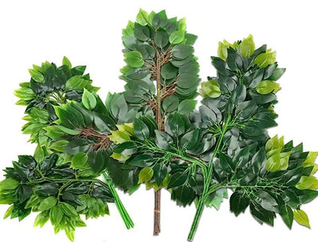 Artificial Leaves Realistic Silk Ficus Leaves  Artificial Banyan Leaf Artificial Tree Branches 