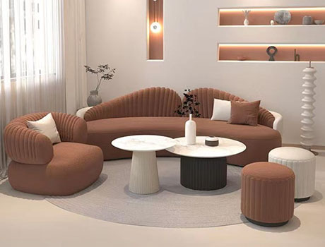 Luxury Rounded Sectional Sofas and Plush Curved Couches: Minimalist Round Chairs