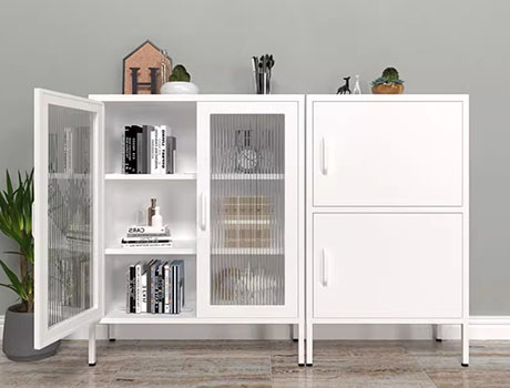 Nordic Luxury Sideboard and Multi-functional Storage and Wine Cabinet with Tempered Glass Doors