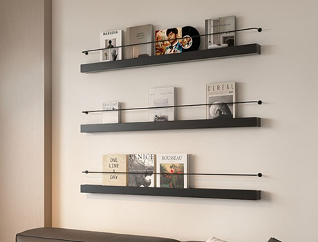 Iron Art Wall-mounted Bookshelf and Magazine Display Rack for Files Brochures Picture Books